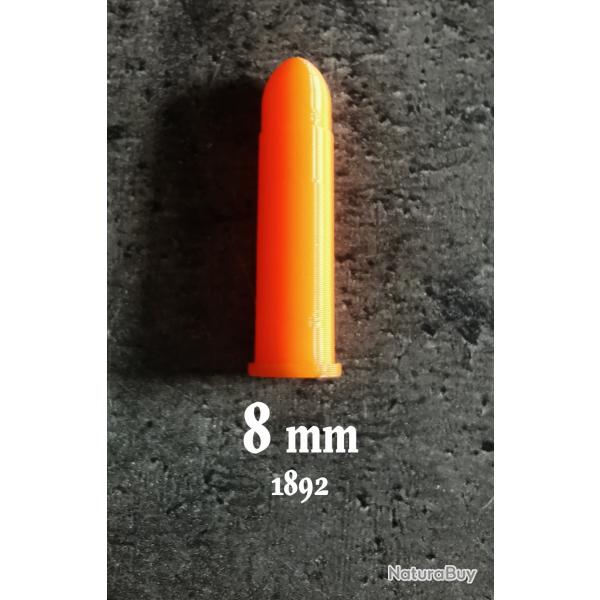 Douille Amortisseur, fausse Cartouche 8 mm 1892 et autres, lot de 6