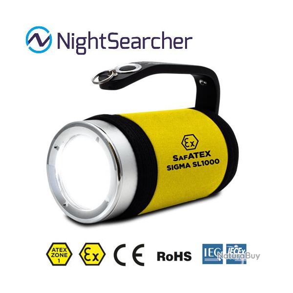 Projecteur Rechargeable Nightsearcher Sigma RSL 1000 890 Lumens - ATEX - Zone 1 & 21 - Batterie Li-i