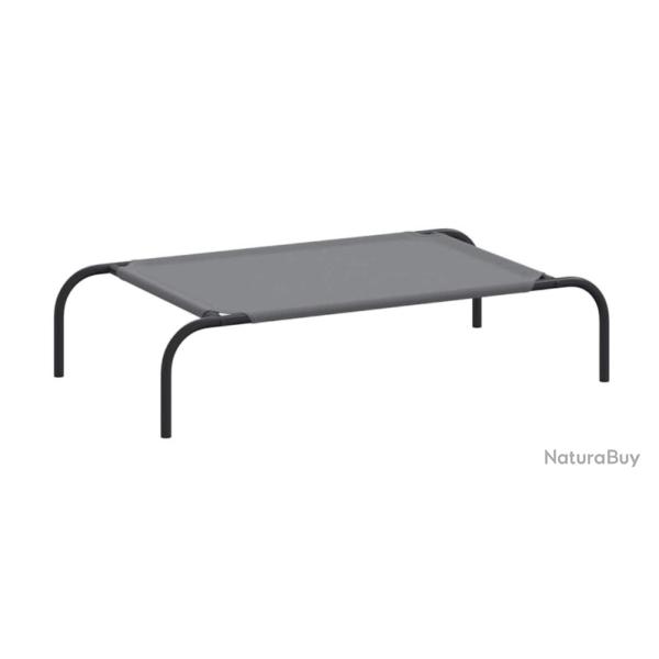Lit sur�lev� gris pour chien 110x65x20 cm - Tissu Oxford et acier, confortable et pratique