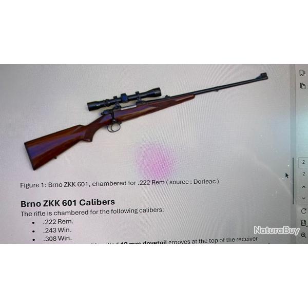 Documentation et histoire BRNO ZKK 601