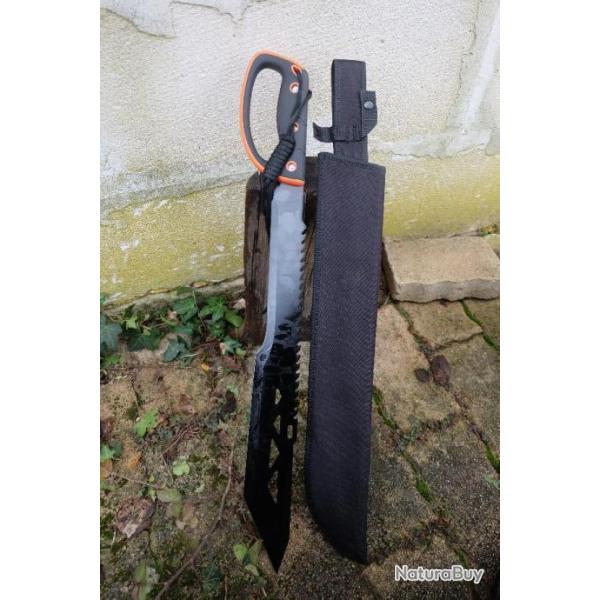 Machette Mad Max Orange Lame Acier 3Cr13 Manche Abs Etui Nylon Sabre Ep�e Combat Grosse Lame Tanto