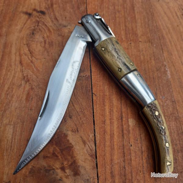 Couteau � Palme Espagnol Manche en Bois de Cerf