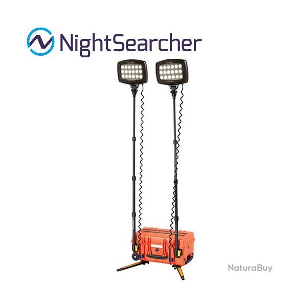 Projecteur Nightsearcher Solarisduo 20K 40000 Lumens - Double t�te d'�clairage - Batterie Lithium