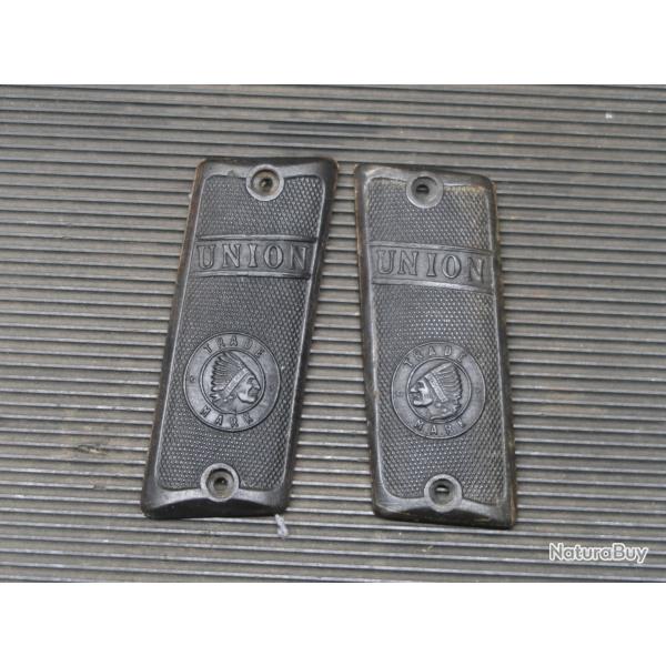 Paire de plaquettes de crosse pour pistolet UNION Ref 75/2025