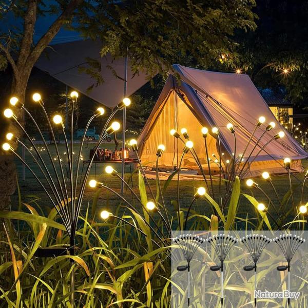 Lampe solaire luciole exterieur, lot de 4 Pi�ces de 10LED IP65 �tanches pour Jardin, Patio, Cours