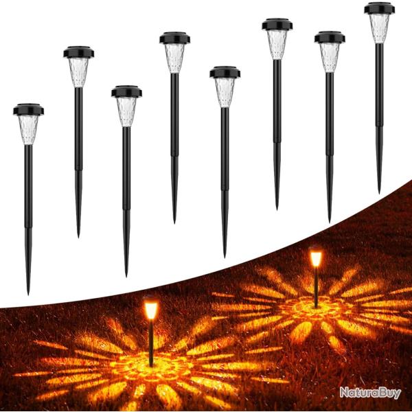 Lot de 8 Lampe Solaire Exterieur Jardin Exterieure au Sol, IP65 �tanche Chemins, Terrasse