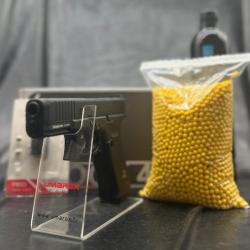PACK LASER PR&Ecirc;T A TIRER PISTOLET GLOCK 45 GEN5 MOS BBS 6MM GAZ