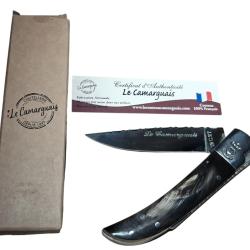 Couteaux r&eacute;gionaux Camarguais - CA20059C - Camarguais N&deg;10 Trident forg&eacute; cisel&eacute;