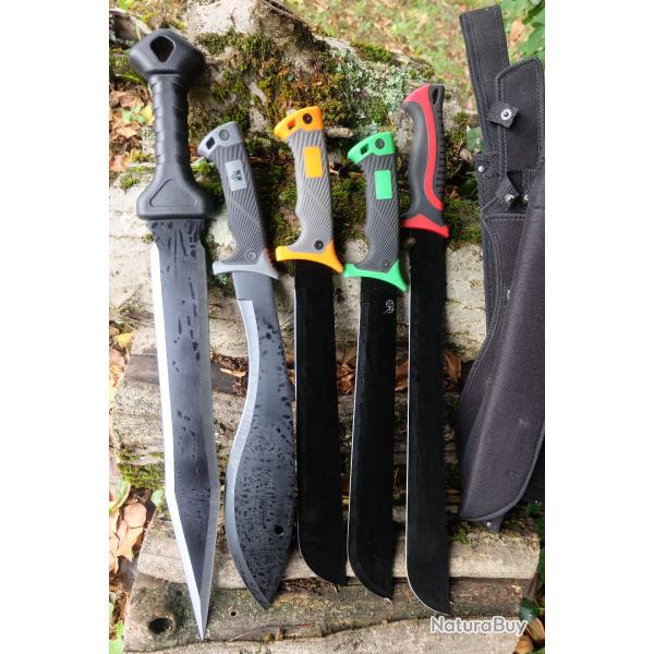 Lot de 5 Big Machettes Lame Acier 3Cr13 Manche ABS Etui LOT POUR REVENDEURS Survie Outlaw Alaska