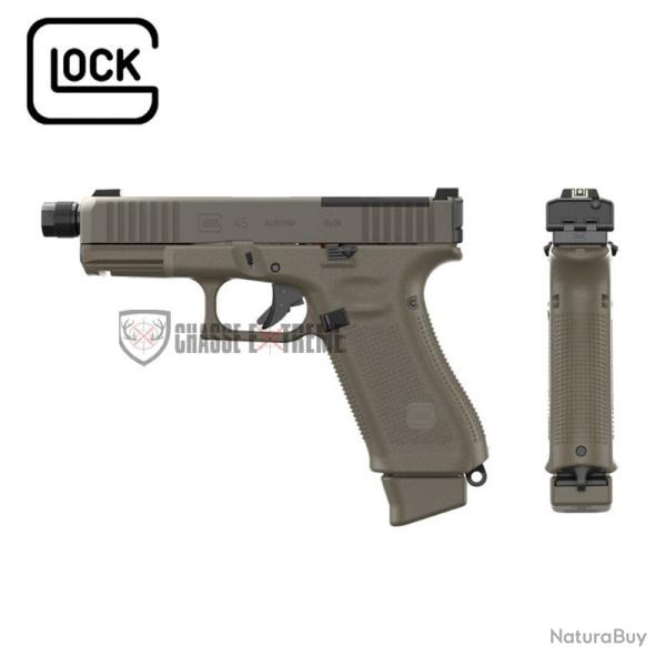 Pistolet GLOCK 45 Gen 5 MOS FS Filet� M13.5x1 LH �dition Hunter Cal 9x19 Vert OD