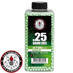 Billes airsoft 0,25g tra&ccedil;antes vertes G&G Armament 6mm haute pr&eacute;cision (G-07-265)