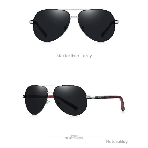 BARCUR Vintage lunettes de soleil en aluminium hommes revtement polaris lunettes