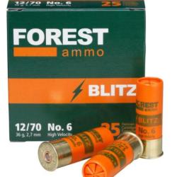 75 Cartouches calibre 12 FOREST AMMO BLITZ Plomb N° 6