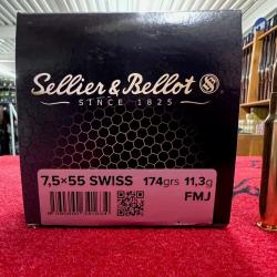 Sellier & Bellot 7,5x55 Swiss FMJ 174 grs (x50)