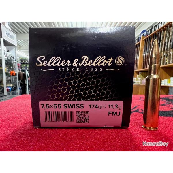 Sellier & Bellot 7,5x55 Swiss FMJ 174 grs (x50)