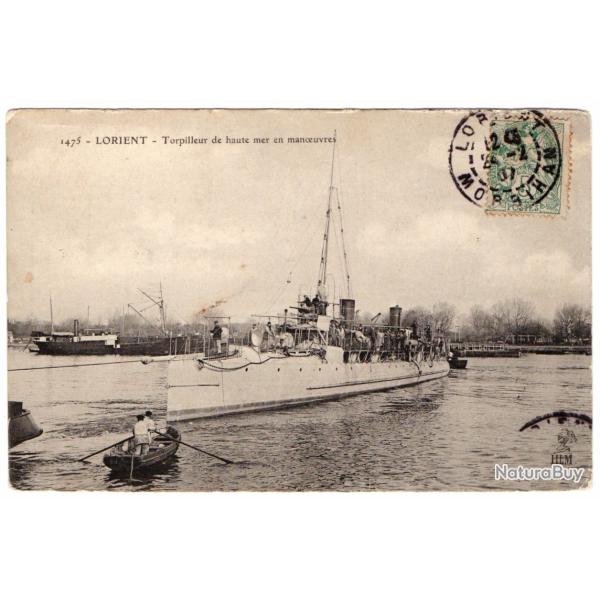 CPA- Marine Militaire -LORIENT - Torpilleur de haut mer en manoeuvres N�3001