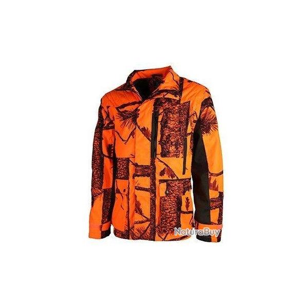 Veste de chasse enfant chaude camo orange TREELAND