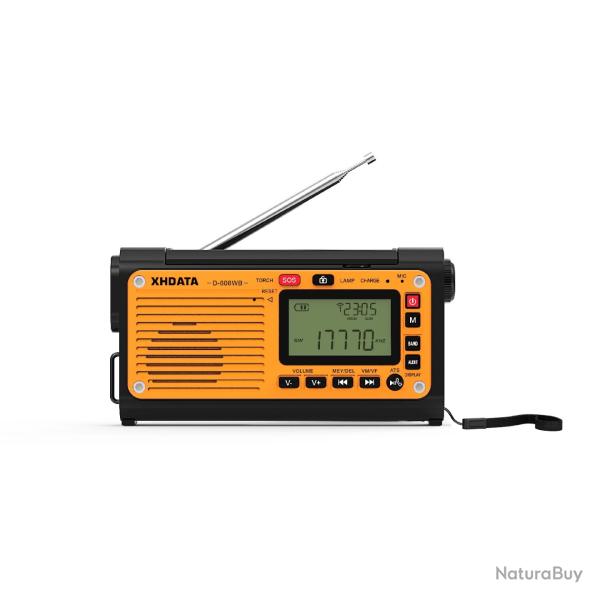 Radio mto  manivelle d'urgence FM/AM/SW/NOAA alerte Radio portable Bluetooth