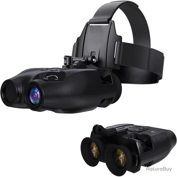 Lunettes Vision Nocturne Infrarouge N4 HD 1080P avec Support T�te Zoom 5x,300m Port�e Mains Libres