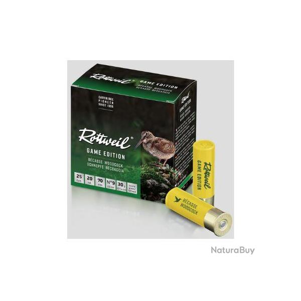 ROTTWEIL Cartouches de chasse Game edition b�casse - par boite de 25  20  / 70  30g