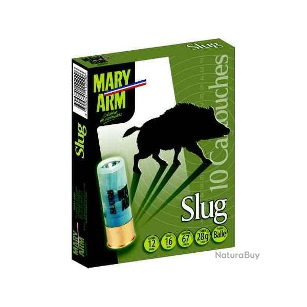 MARY ARM Cartouches de chasse Slug - par boite de 10  12  / 67  28g