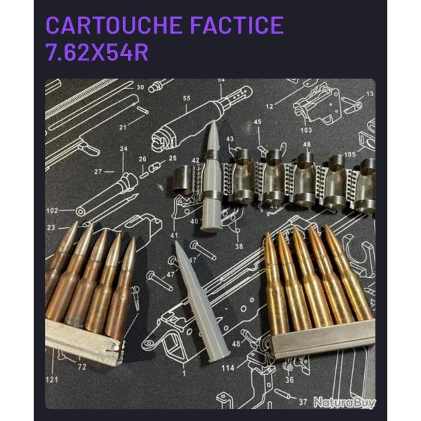 Cartouche factice de manipulation (3D) 7.62x54r