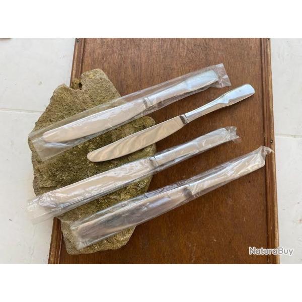 4 COUTEAUX DE TABLE BOUT ROND  TOUS INOX(2025   N