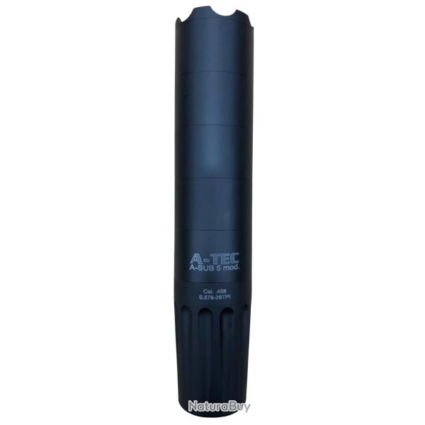 A-TEC Mod�rateur de son A-SUB-5 cal. 45 (.458") - FILETAGE: 0,578-28 TPI - levier de sous garde
