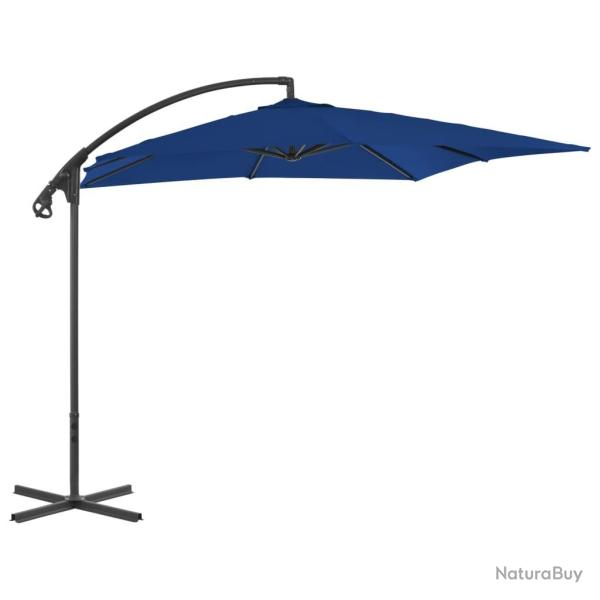 Parasol de jardin en porte-�-faux avec m�t en acier azur�