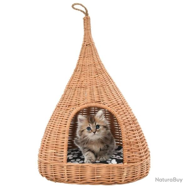 Panier pour chats avec coussin 40x60 cm Saule naturel