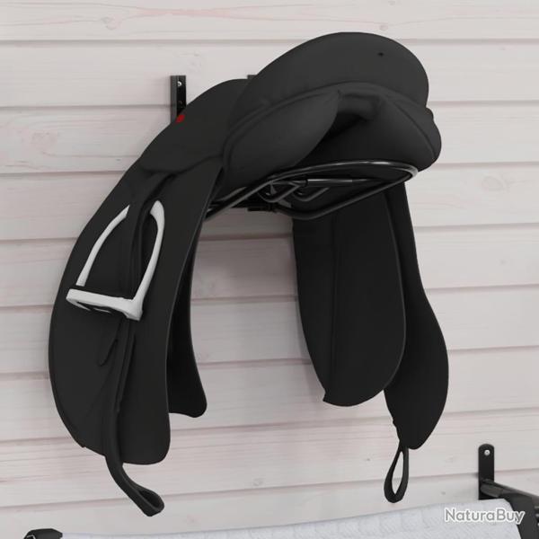 Porte-selle pliable mural noir fer