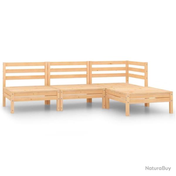 Salon de jardin 4 pcs bois massif de pin