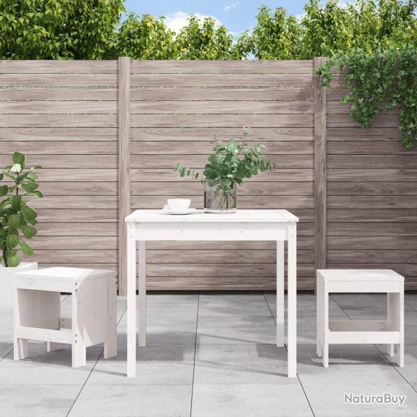 Ensemble de bistrot de jardin 3 pcs blanc bois de pin massif
