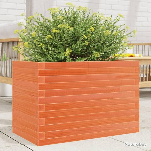 Jardinire cire marron 70x40x46 cm bois de pin massif