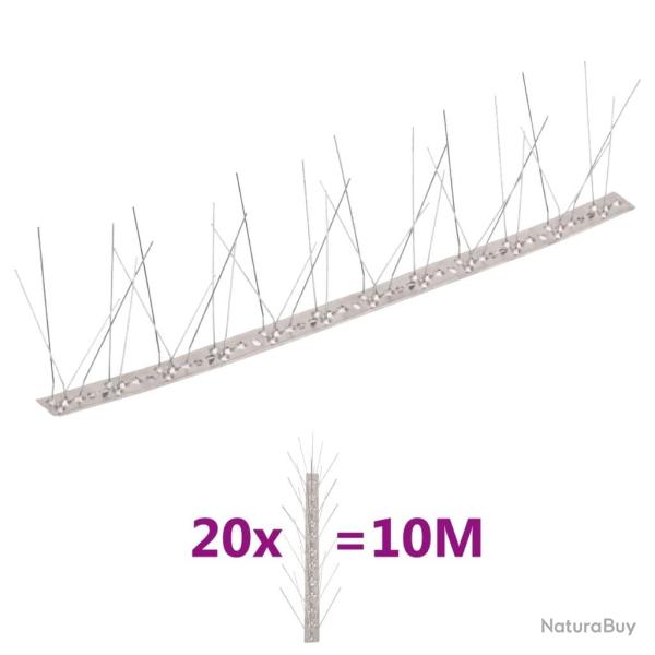 Ensemble de 20 pointes � 5 rang�es contre oiseaux Inox 10 m