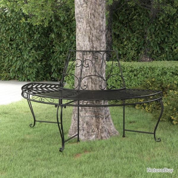 Banc demi-circulaire tour d'arbre �160 cm Noir Acier
