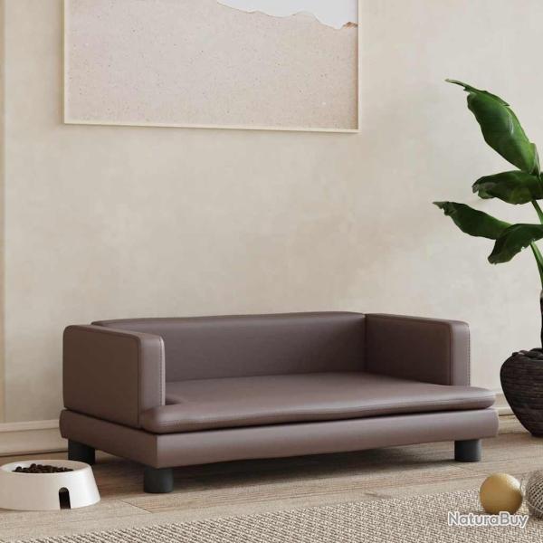 Lit pour chien marron 80x45x30 cm similicuir