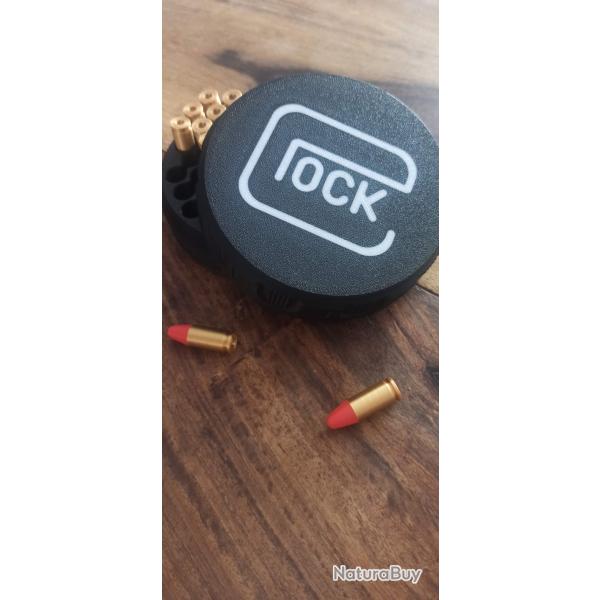 Bo�te � munitions Glock, 9mm et 9mm Parabellum , tr�s solide, empilable, design, couvercle � visser.