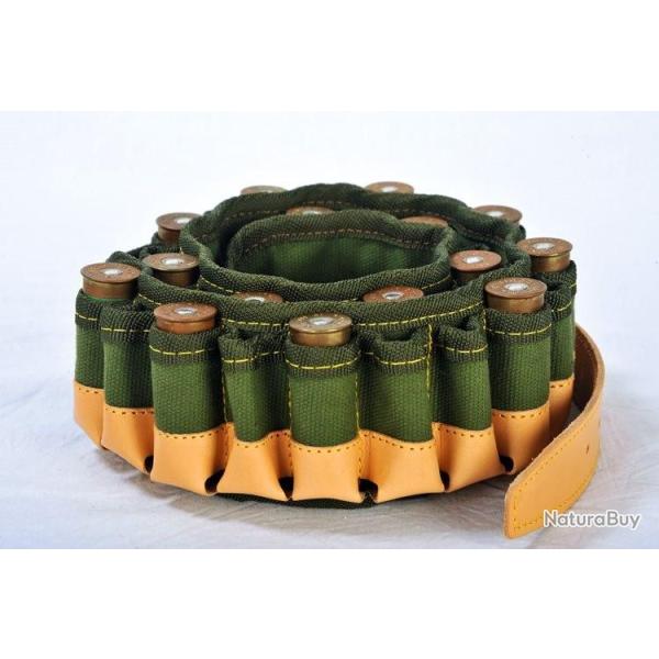 Cartouchi�re tissue et cuir cal 20 / 25 tubes