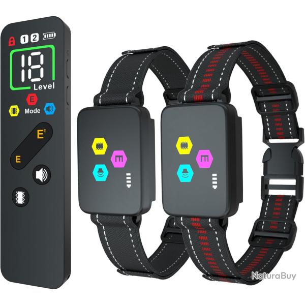 Kit 2 Colliers Dressage Chien Toutes Tailles 3000m tanche 3 Modes Livraison Gratuite