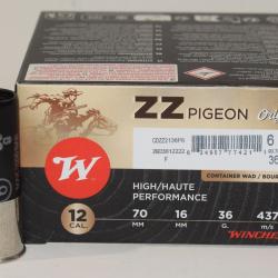 lot de 100 cartouches Winchester ZZ Pigeon , cal 12/70  bourre jupe , 36 grammes, Numero 6