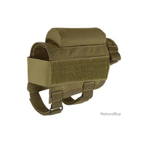APPUI JOUE PORTE MUNITIONS - TACTIQUE - CHASSE - TIR  ( Khaki) (3)