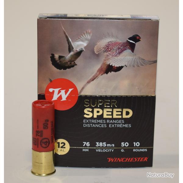 boite 10 cartouches Winchester super speed magnum cal 12/76 bourre jupe 50 grammes, Numero 4