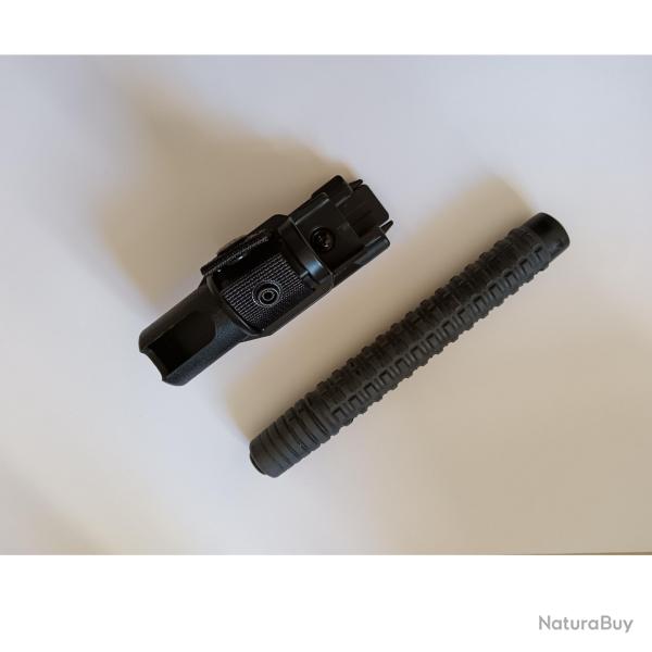 Matraque tlescopique noire avec poigne antidrapante 530 mm ESP