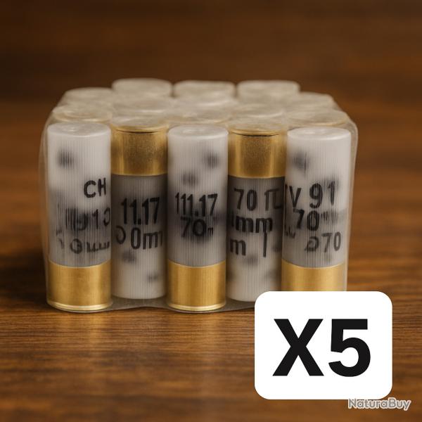 Cartouches Chevrotines Mary Arm 21 grains - Cal.12 x5 boites - 125 cartouches - Pack conomie