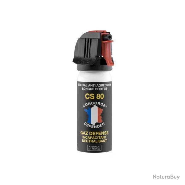 Bombe de d�fense CONCORDE DEFENDER a�rosol gaz CS80 50ml