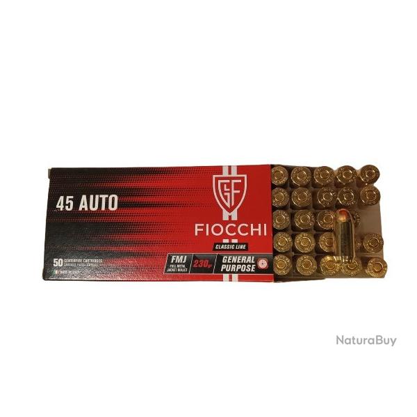 500 munitions FIOCCHI 45 ACP 230 grains FMJ