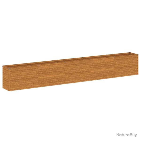 Jardini�re bac lit sur�lev� plantes fleurs terrasse jardin de jardin 482 x 50 x 69 cm acier corten