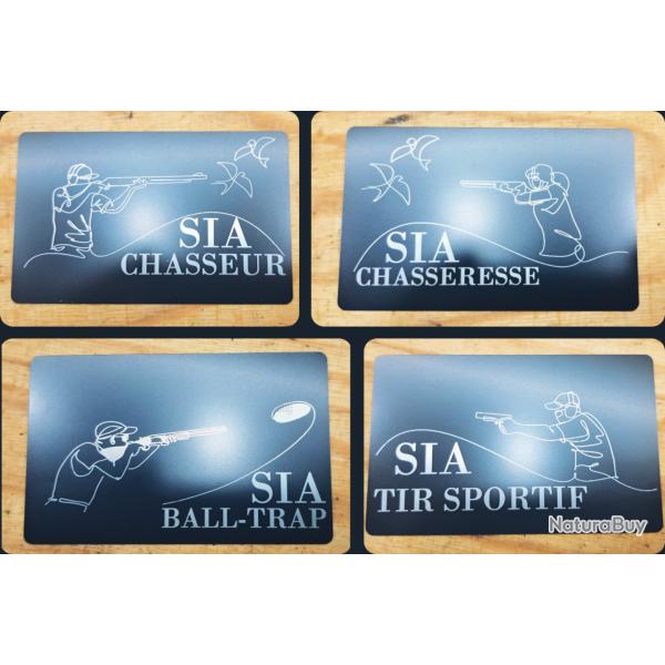 Carte SIA personnalis�e - Chasseur / Tireur / Chasseresse / Ball-Trap