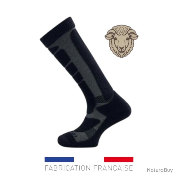 Chaussettes mi-bas Baroudeur Grand Froid : chaleur et confort de la laine m�rinos 42/44